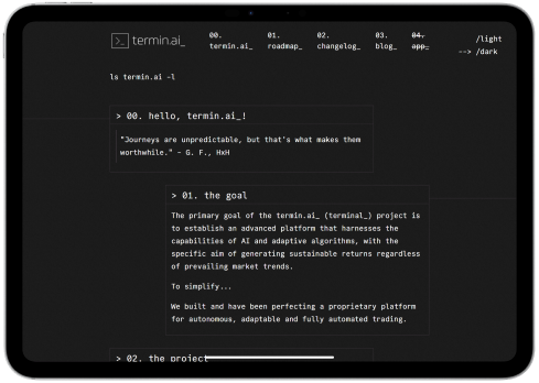 Termin AI website on tablet device